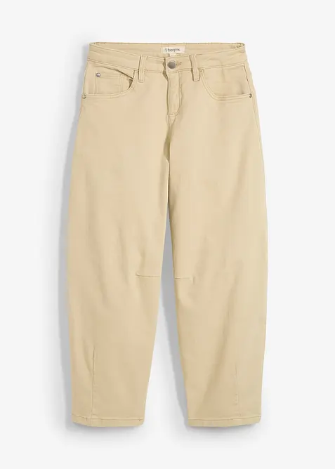 Pantaloni in twill di cotone elasticizzato, bonprix