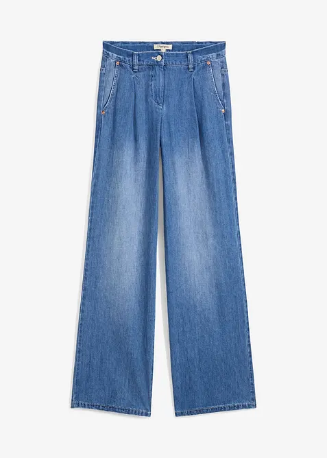 Jeans wide leg, vita media, bonprix