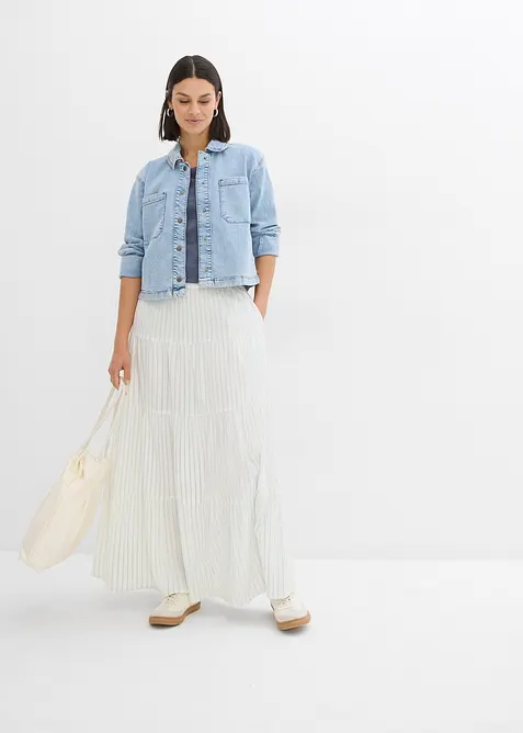 Gonna lunga a righe in puro cotone, bonprix