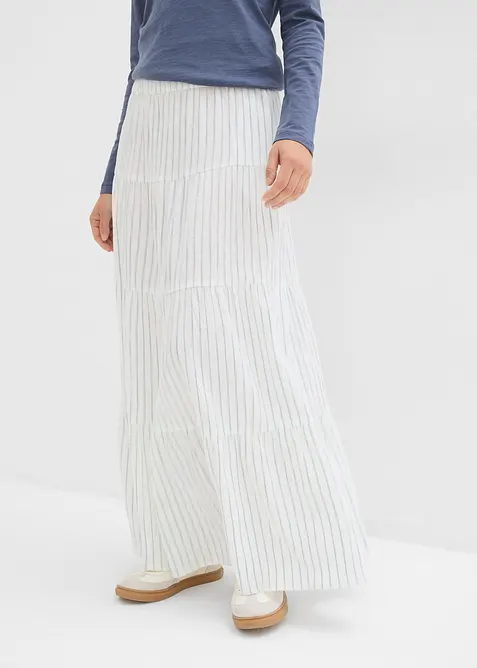 Gonna lunga a righe in puro cotone, bonprix