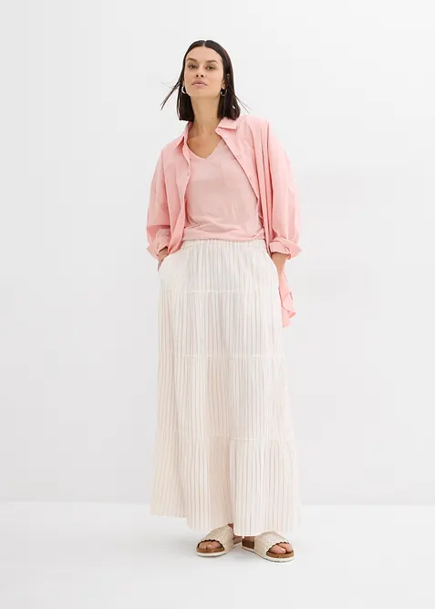 Gonna lunga a righe in puro cotone, bonprix