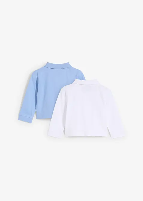 Polo a maniche lunghe in piquet di puro cotone (pacco da 2), bonprix