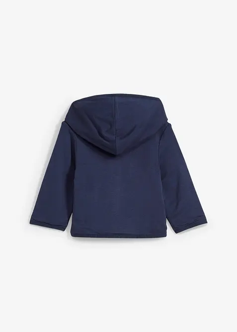 Felpa double face con bottoni e cappuccio, bonprix