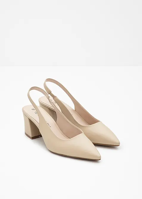 Décolleté slingback con tacco a blocco, bonprix