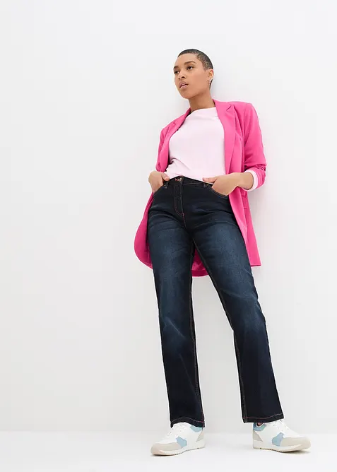 Jeans dritti con girovita comodo, vita media, bonprix