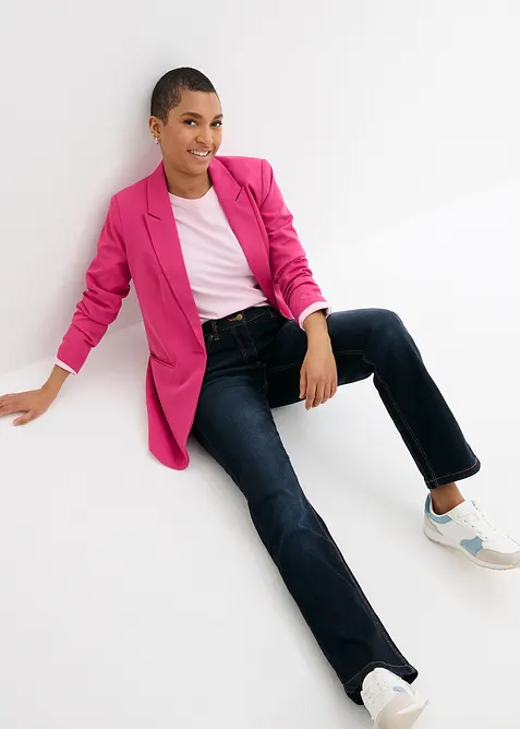 Jeans dritti con girovita comodo, vita media, bonprix