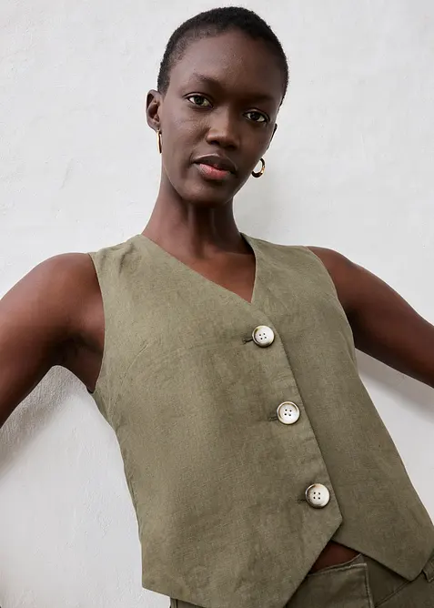 Gilet in puro lino, bonprix