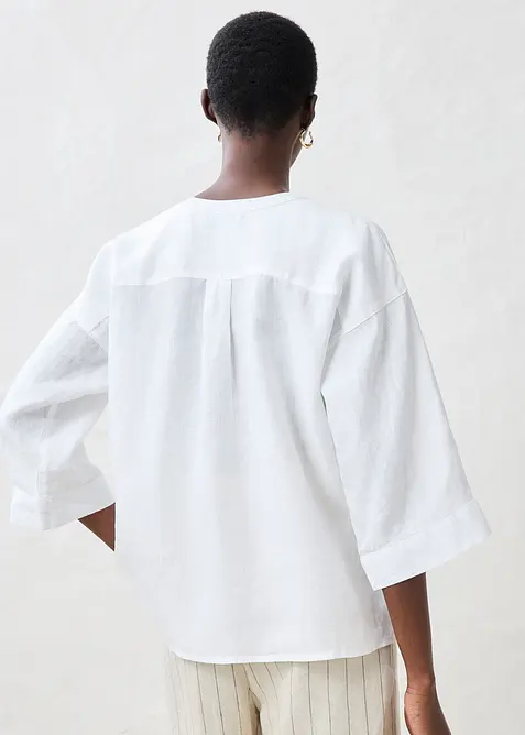 Blusa oversize in puro lino, bonprix