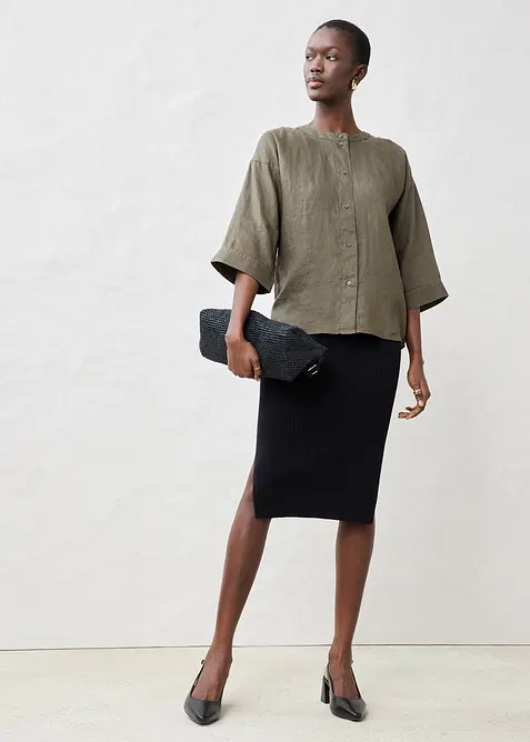 Blusa oversize in puro lino, bonprix