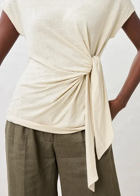 Maglia a portafoglio in puro lino, bonprix