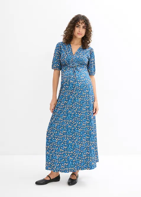 Abito lungo di jersey pr&eacute;maman / da allattamento, bonprix