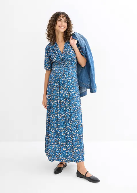 Abito lungo di jersey pr&eacute;maman / da allattamento, bonprix