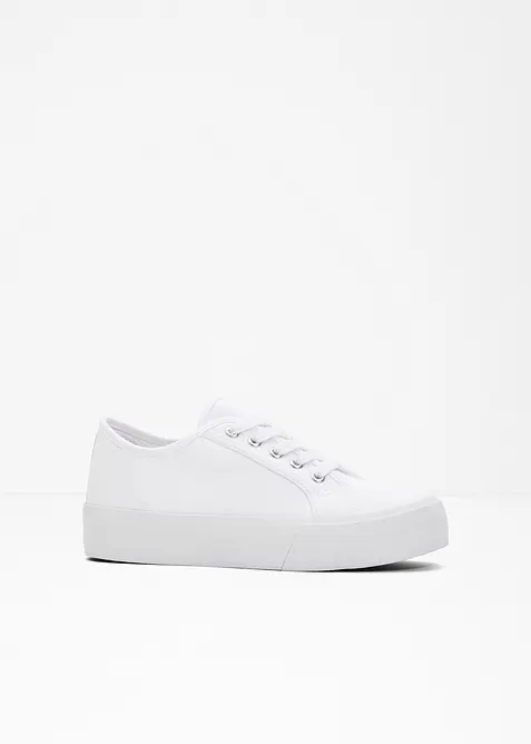 Sneaker in tela di cotone con plateau, bonprix