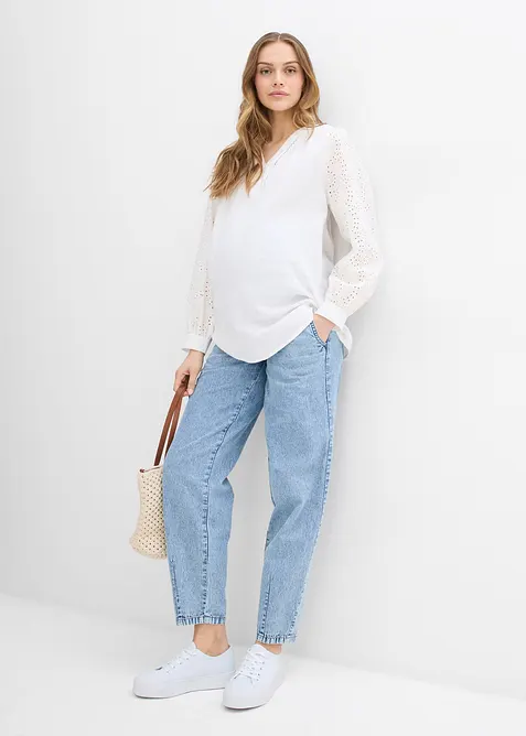 Jeans pr&eacute;maman alla caviglia, boyfriend fit, bonprix