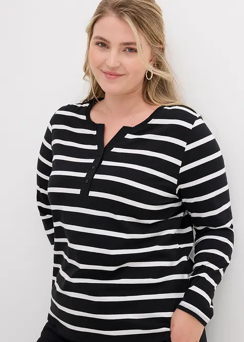 Maglia serafino in puro cotone biologico, bonprix