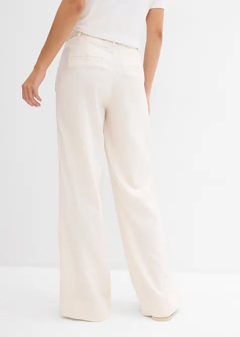 Pantaloni paper bag in misto lino leggero, bonprix