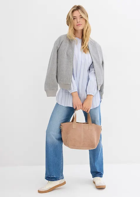 Camicia lunga in popeline di cotone, bonprix