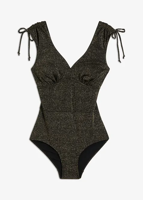 Costume intero glitterato con effetto modellante leggero, bonprix