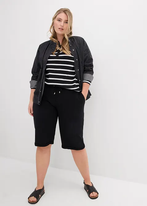 Bermuda in felpa con risvolto, bonprix