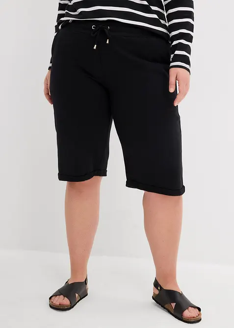 Bermuda in felpa con risvolto, bonprix