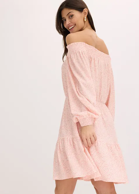 Abito fantasia con spalle scoperte, bonprix