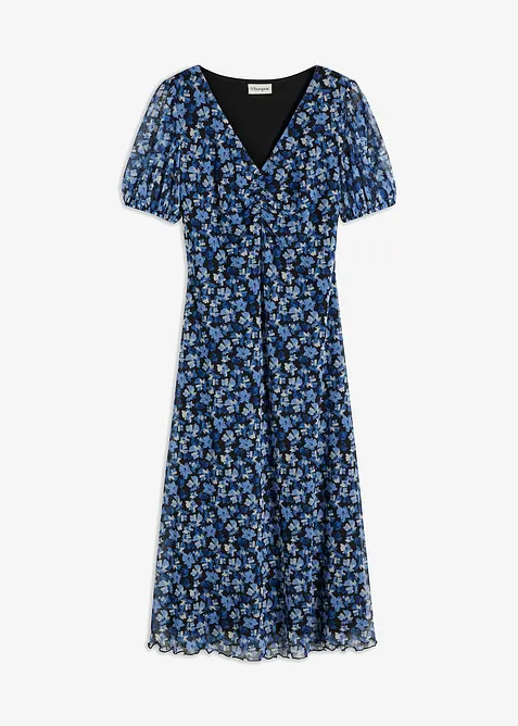 Abito midi in mesh stampato, bonprix