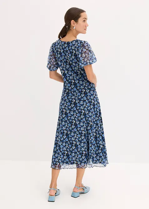 Abito midi in mesh stampato, bonprix