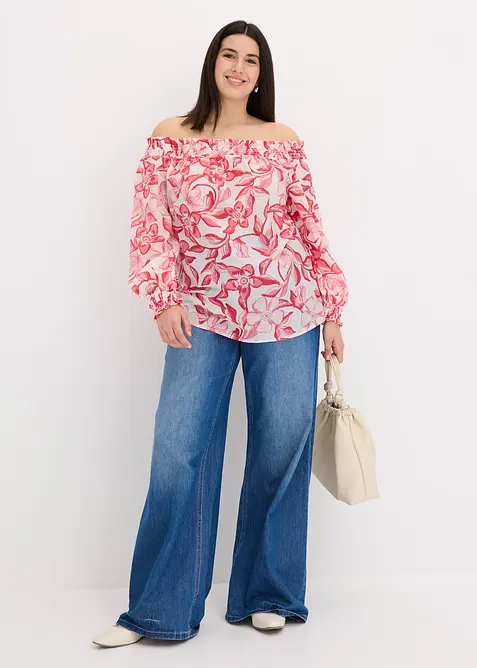 Blusa fantasia con spalle scoperte, bonprix
