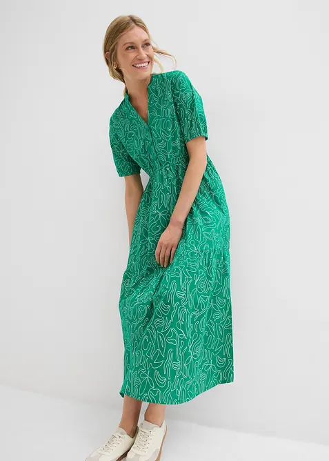 Abito midi largo in puro cotone, bonprix