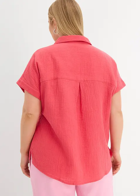 Blusa a maniche corte in mussola leggera, bonprix