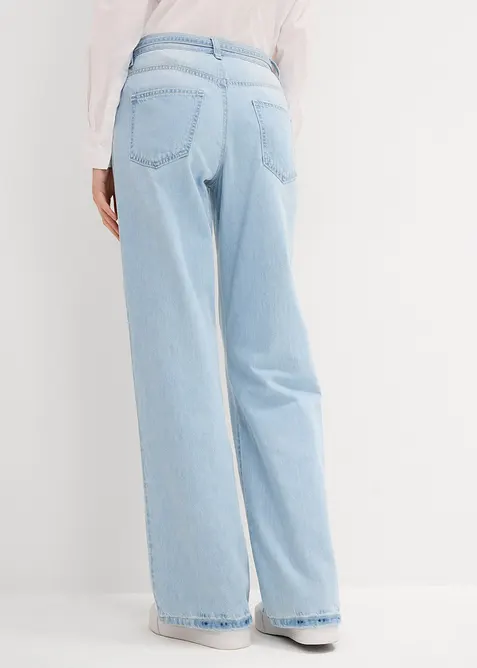 Jeans wide leg con cintura, vita media, bonprix