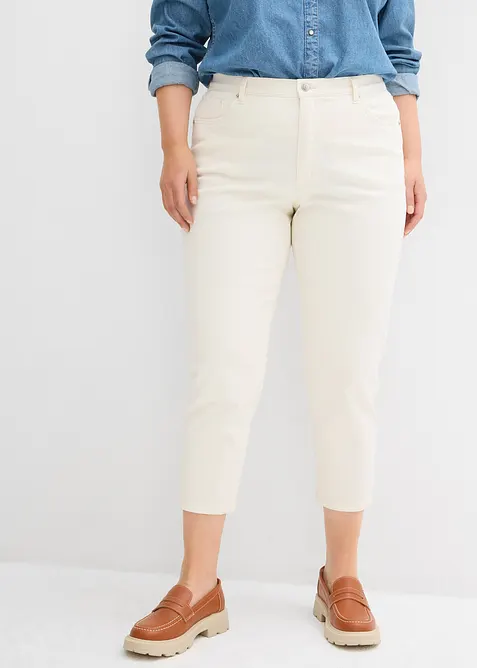 Mom jeans cropped, vita alta, bonprix