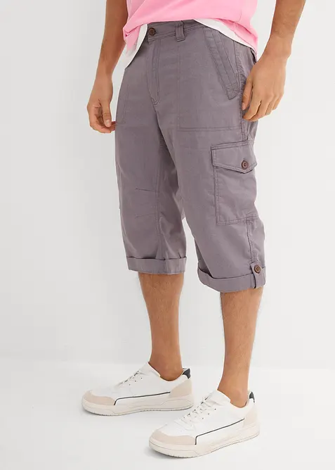 Bermuda cargo lunghi in fresco misto lino, regular fit, bonprix