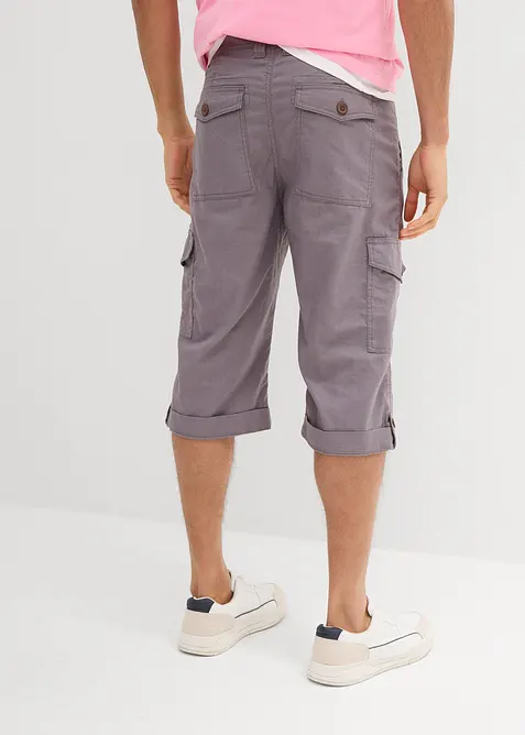 Bermuda cargo lunghi in fresco misto lino, regular fit, bonprix