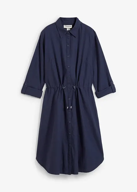 Abito chemisier in misto lino e cotone, bonprix