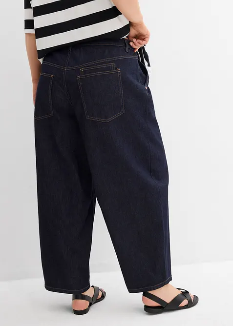 Jeans cropped a palloncino ultra morbidi, vita media, bonprix