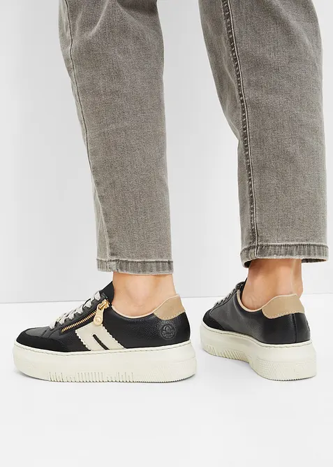 Sneaker Rieker in pelle con plateau, Rieker