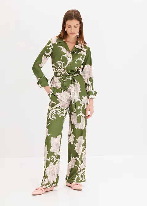 Blusa in satin fantasia, bonprix