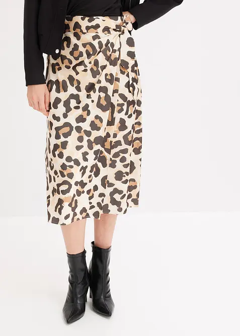 Gonna a portafoglio in fine misto viscosa, bonprix