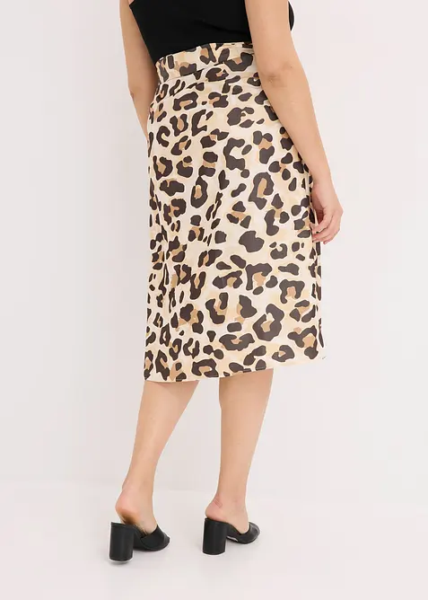 Gonna a portafoglio in fine misto viscosa, bonprix