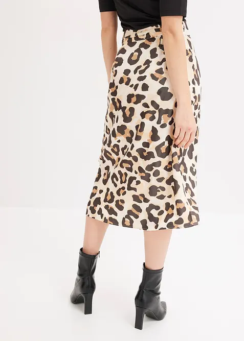 Gonna a portafoglio in fine misto viscosa, bonprix