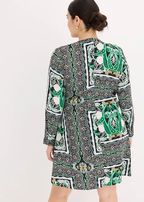 Abito a portafoglio in satin fantasia, bonprix