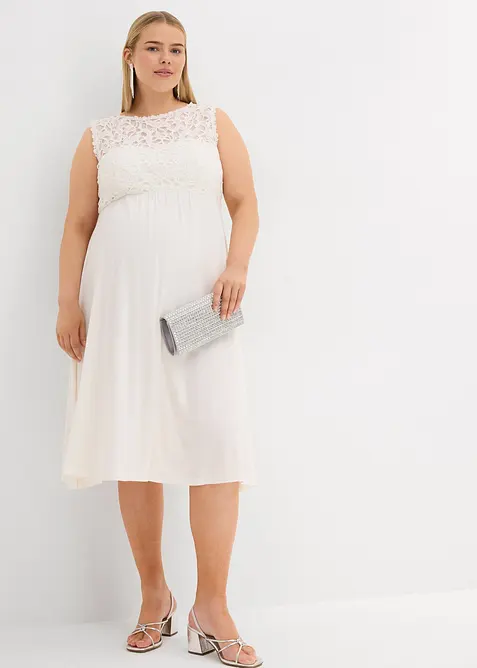 Abito prémaman con pizzo in jersey, bonprix