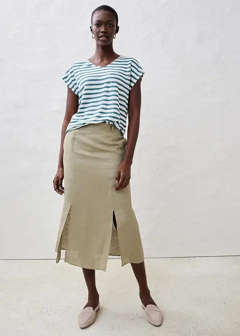 Maglia in puro lino con maniche a pipistrello, bonprix