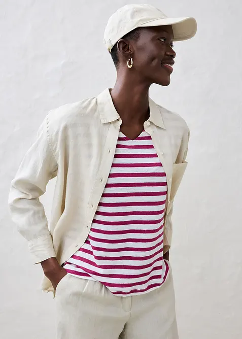 Maglia in puro lino con maniche a pipistrello, bonprix