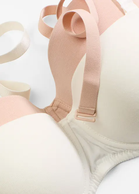 Reggiseno multiway con ferretto e cotone biologico (pacco da 2), bonprix