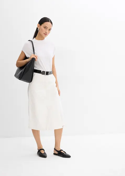 Gonna pantalone in misto cotone elasticizzato, bonprix