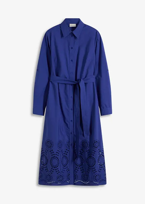 Abito chemisier con ricamo traforato, bonprix