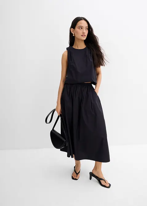 Gonna midi in puro cotone, bonprix