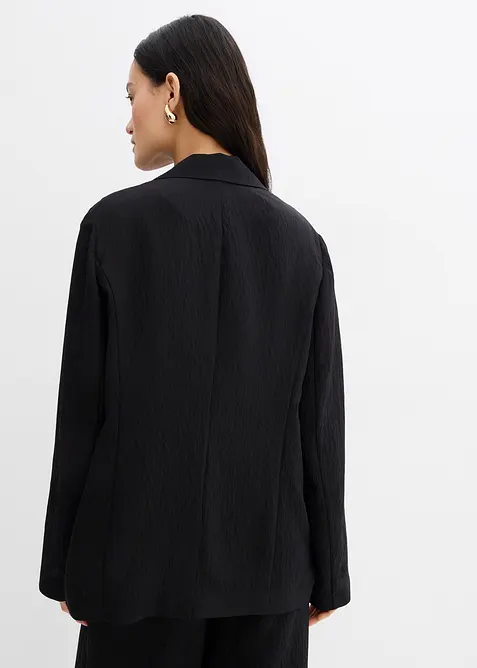 Blazer in misto viscosa crinkle strutturato, bonprix